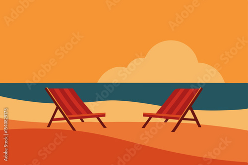 beach chairs on the beach