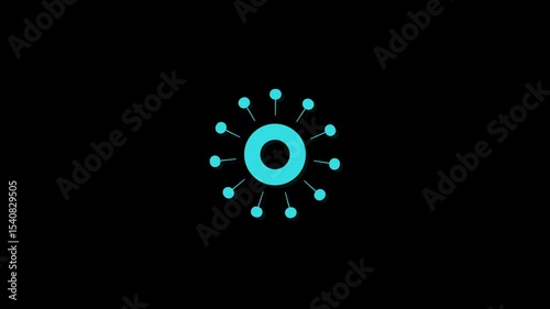 Circle Burst fireworks animation combining Colorful sharp ring and line explosions and pulsing light on Black Screen Background. fireworks, blast, boom, creativity, circle, exploding, fire, click.