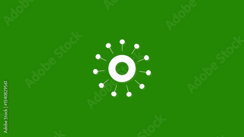 Circle Burst fireworks animation combining sharp ring and line explosions and pulsing light on green Screen Background. fireworks, circle, blast, star, lightning, geometry, title, curve, twinkle.