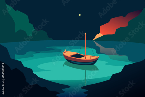 A blue boat sails on the clear turquoise water, reflecting the summer sky near a tropical island coast
Opens in a new window