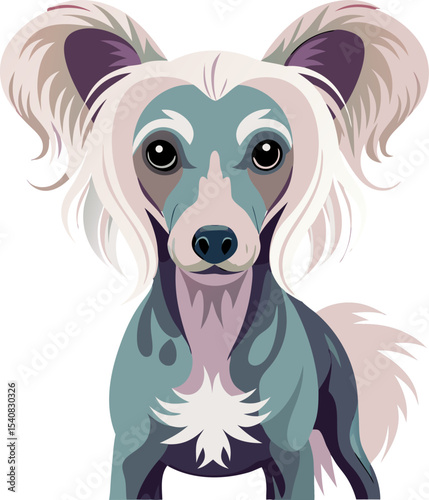Chinese Crested vector icon 