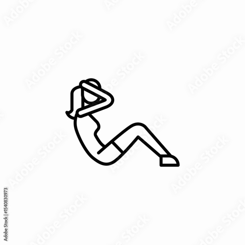 crunches abs icon sign vector