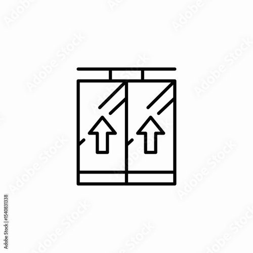 elevator going up icon sign vector