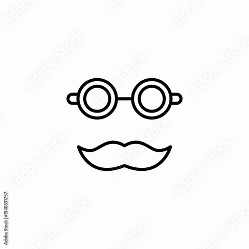 funny glasses moustache icon sign vector