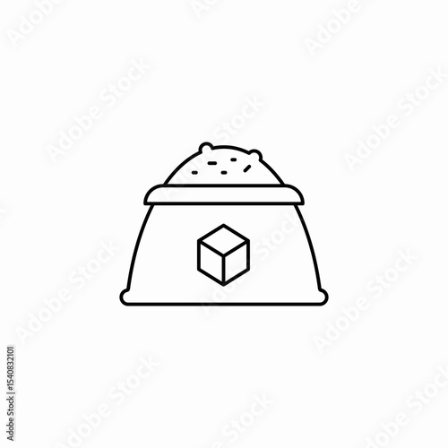 granulated sugar bag icon sign vector