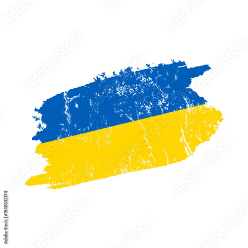 Ukraine flag with grunge effect – vector illustration