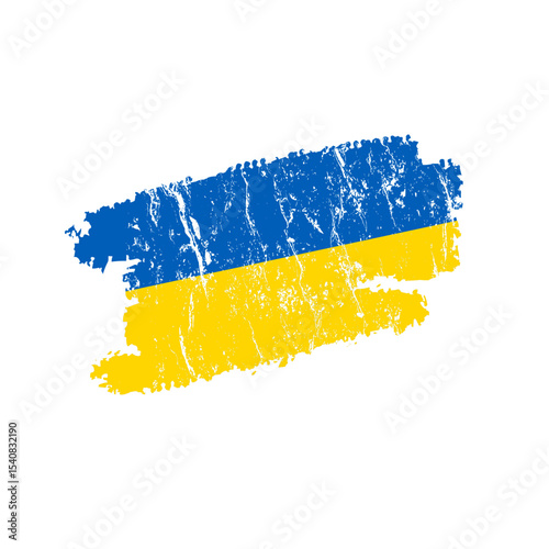 Ukraine flag with grunge effect – vector illustration