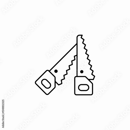 hand saw pair icon sign vector