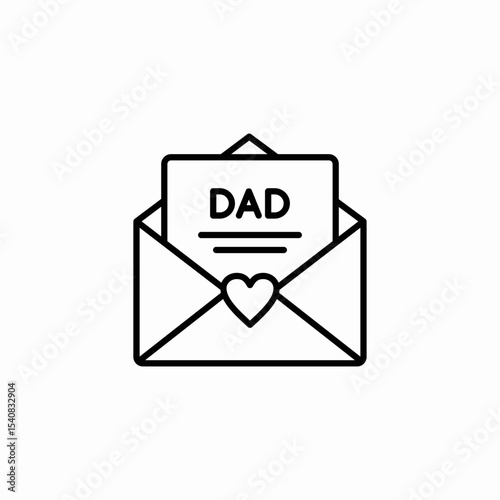 letter for fathers day icon sign vector