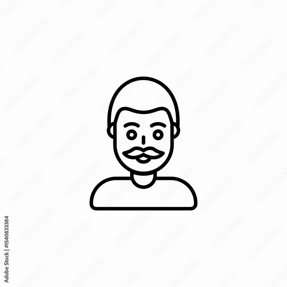 man with moustache icon sign vector