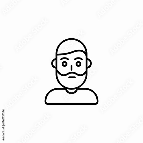 man with beard icon sign vector