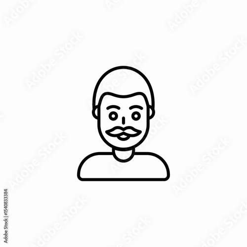 man with moustache icon sign vector