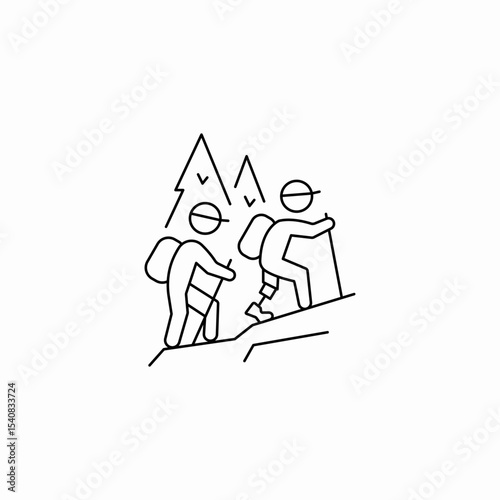 mountain hiking inclusivity icon sign vector