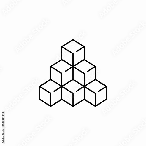 multiple sugar cubes icon sign vector