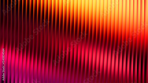 Ribbed futuristic fractal glass texture with bright dreamy gradient of deep magenta and fiery crimson colors. Hypnotic flow of pink desire. Passion glows in every wave of rich deep glowing temptation