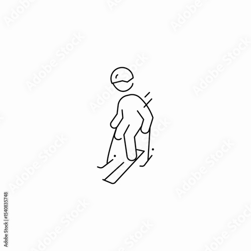 ski racer impaired icon sign vector