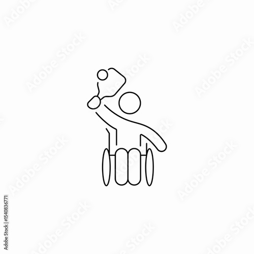tennis player impaired icon sign vector