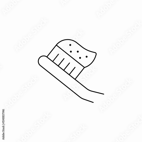 toothbrush paste icon sign vector