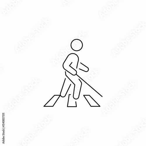 visually impaired crossing road icon sign vector
