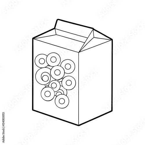 Cheerios Outline on White Background Design