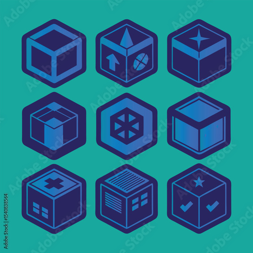 Hexagon grid of technology cubes in blue tones perfect for tech digital software innovation and futuristic backgrounds