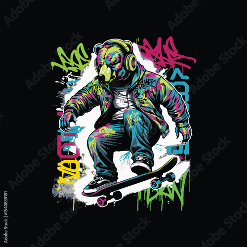 streetwear skating t shirt design
