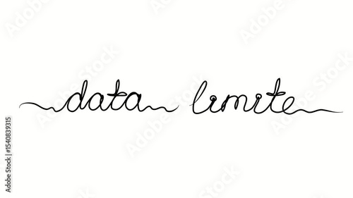 Deadline text in French. One line drawing doodle hand drawn. Video 4k  object illustration, minimalism hand drawn sketch design modern new