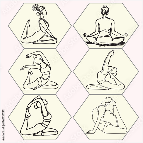 yoga vector set four