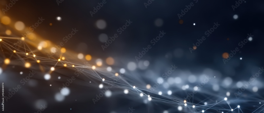 Obraz premium Abstract network visualization with interconnected nodes and lines