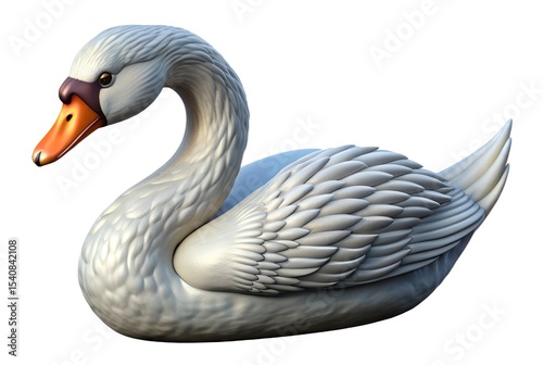 Fototapeta Naklejka Na Ścianę i Meble -  Realistic 3d render of a white swan
