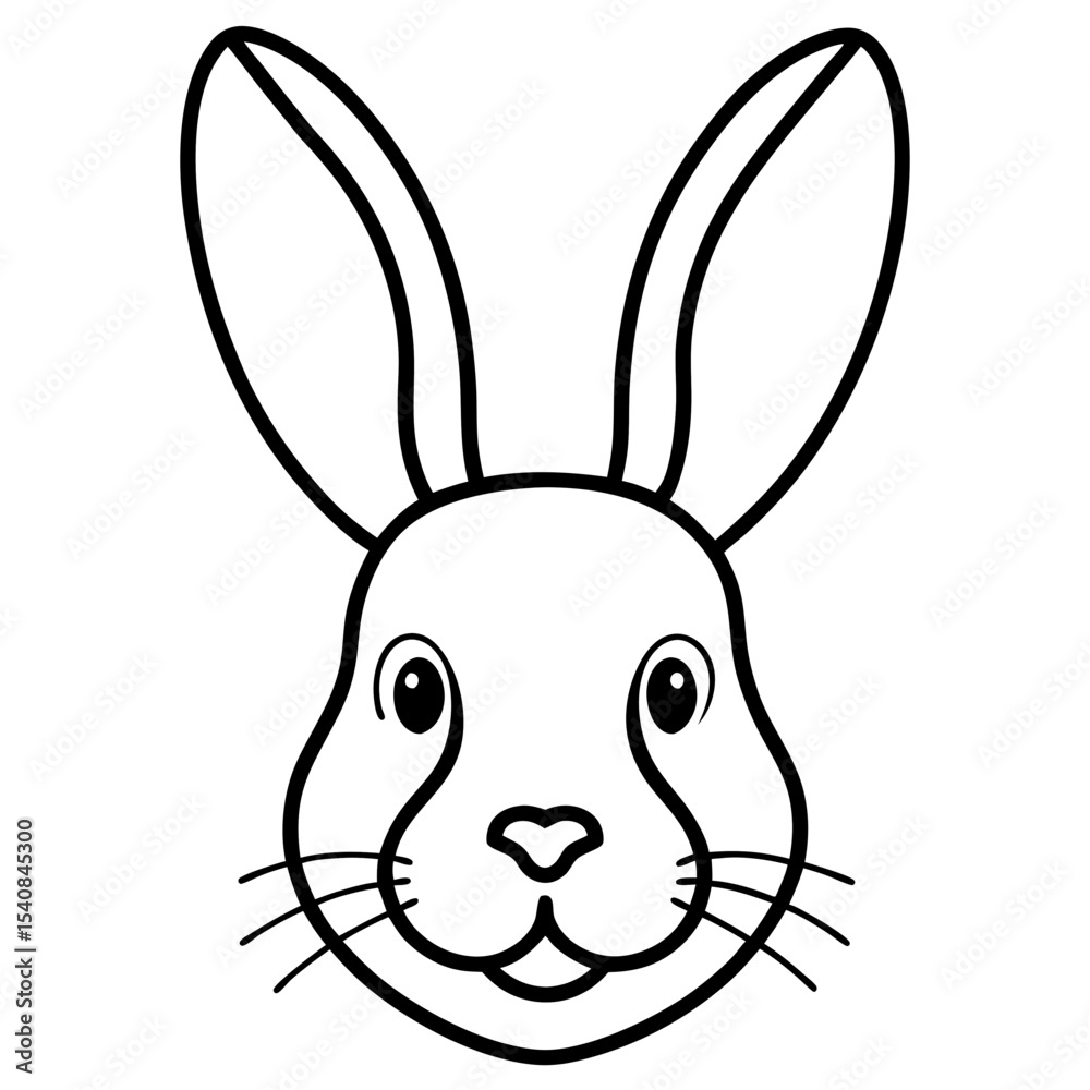 Obraz premium Rabbit-face-icon Domestic Animals, Rodents, Insects, Lizards & Exotic Pets Vector