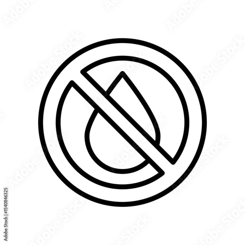 No Water Supply Warning Symbol Icon Vector. No Water Sign Logo.