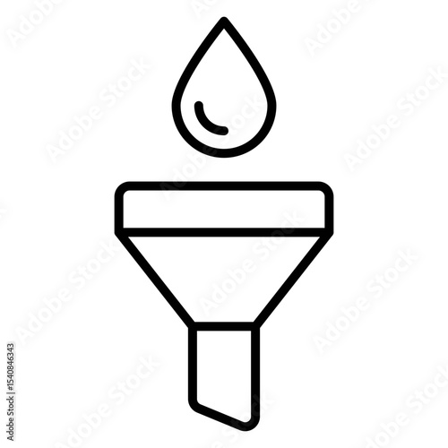 Water Filtration Funnel System Icon Vector. Water Filter Logo.