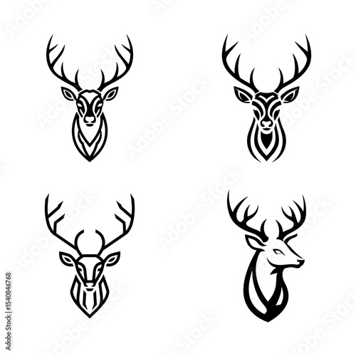 Abstract deer head logo design