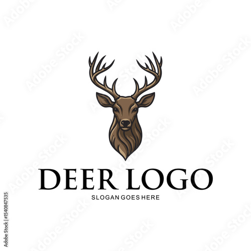 Deer head vector image in front view