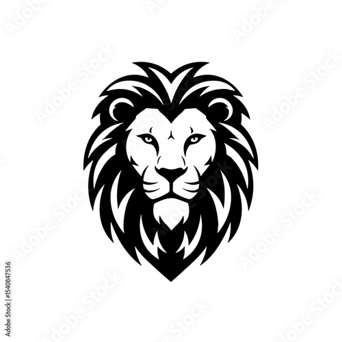 Wild Lion head logo template on white background