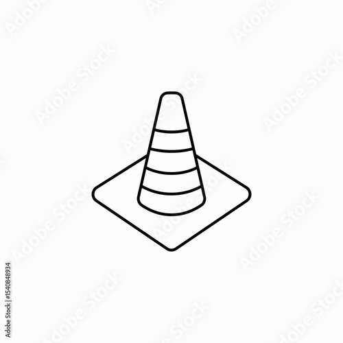 road cone icon sign vector