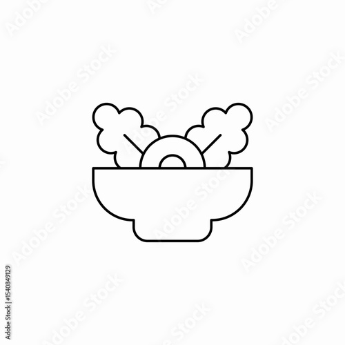 salad bowl icon sign vector