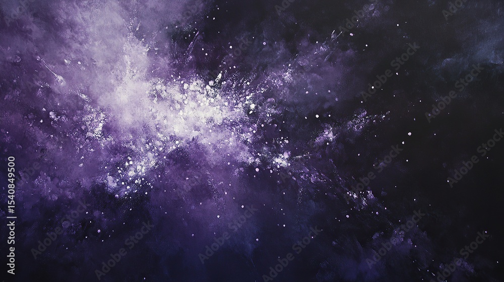 Obraz premium Ethereal trails of white and violet fireworks breaking apart into soft ash-like bursts