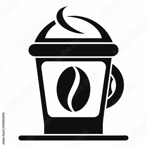 Coffee cup icon whipped cream design isolated on white background