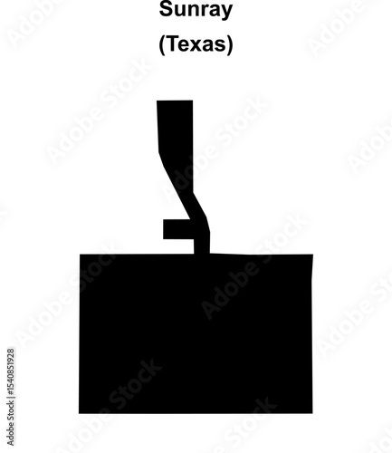 Sunray (Texas) blank outline map