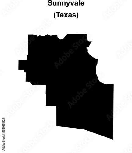 Sunnyvale (Texas) blank outline map