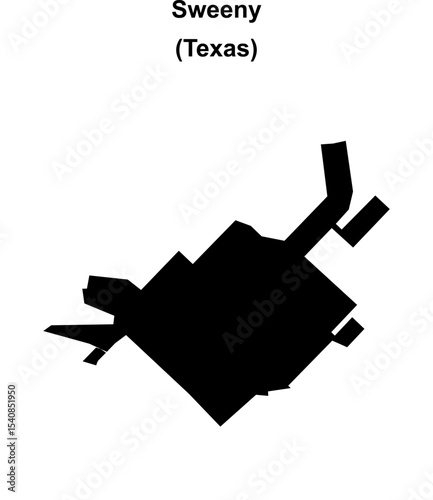 Sweeny (Texas) blank outline map