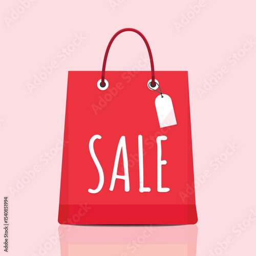 Shopping bag and item fashion gadget clothier. Illustrator vector set.