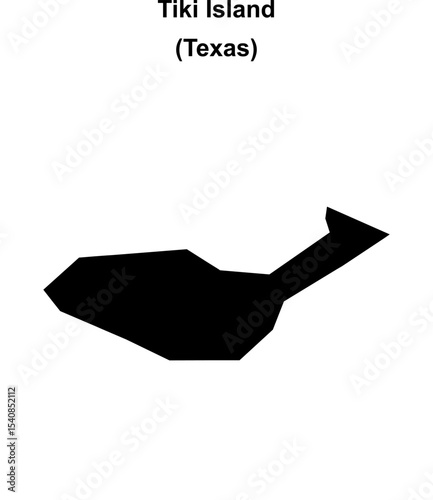 Tiki Island (Texas) blank outline map