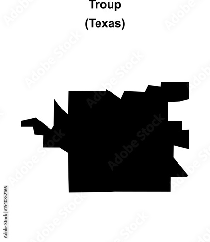 Troup (Texas) blank outline map