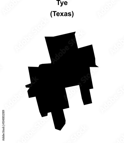 Tye (Texas) blank outline map
