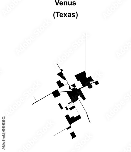 Venus (Texas) blank outline map
