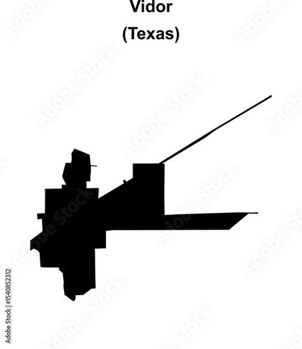 Vidor (Texas) blank outline map