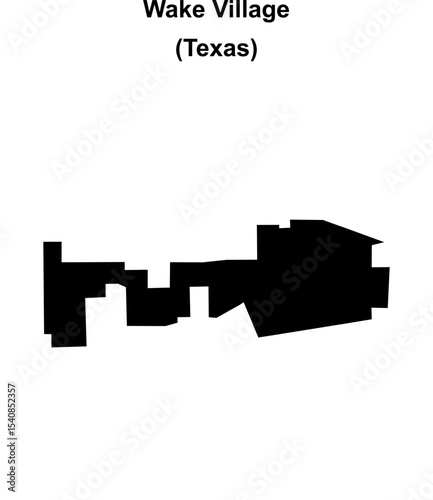 Wake Village (Texas) blank outline map